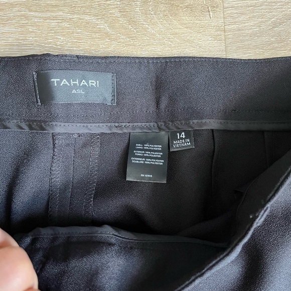 NWT TAHARI ASL Ponte Front Seamed Pants SZ 14 Black - Picture 3 of 7